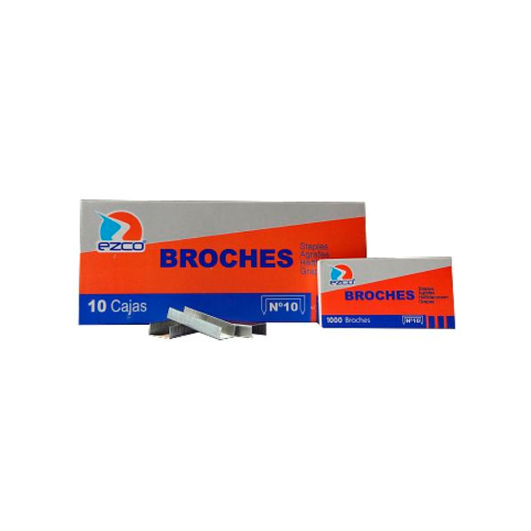 Broches Ezco N°10/50, caja de 1000 unidades