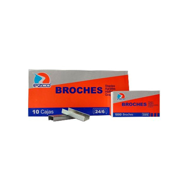 Broches Ezco N°24/6, caja de 1000 unidades
