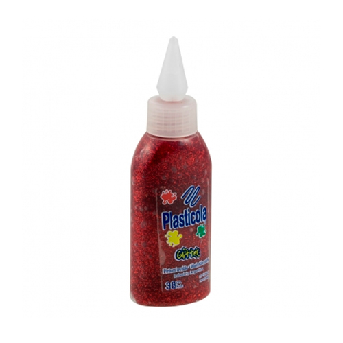Adhesivo brillo Plasticola rojo, 38g. pack de 12 unidades