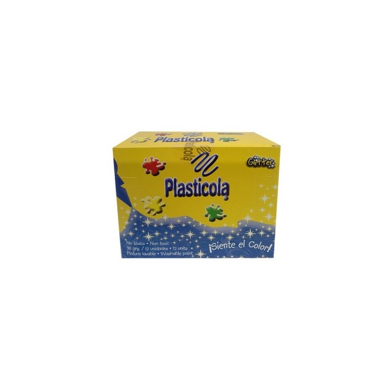 Adhesivo brillo Plasticola verde, 38g. pack de 12 unidades