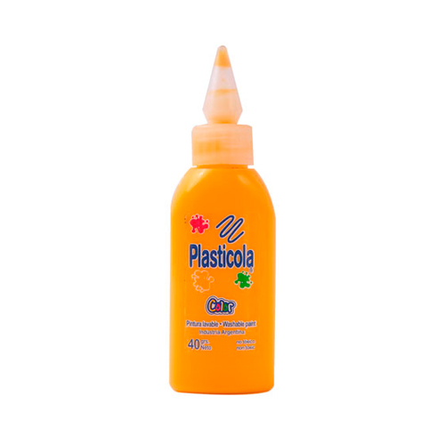 Adhesivo vinílico Plasticola naranja, 40g. pack de 12 unidades
