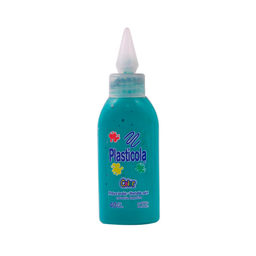 Adhesivo vinílico Plasticola verde, 40g. pack de 12 unidades