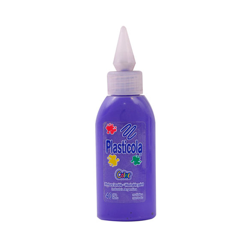 Adhesivo vinílico Plasticola violeta, 40g. pack de 12 unidades