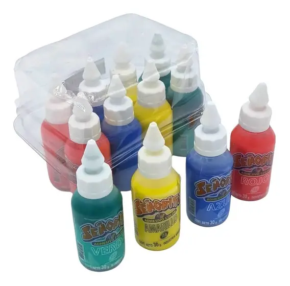 Adhesivo Color Surtido STA, 30g. pack de 12 unidades