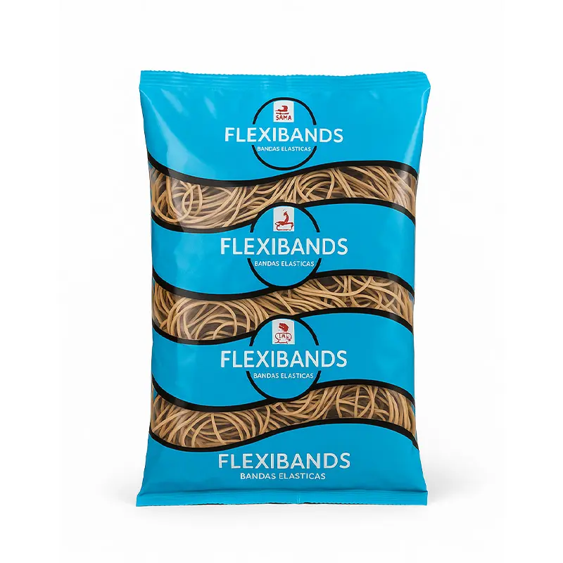 Bandas elásticas  Flexibands de látex, 0.5 x 130 x 80mm. bolsa de 500g.