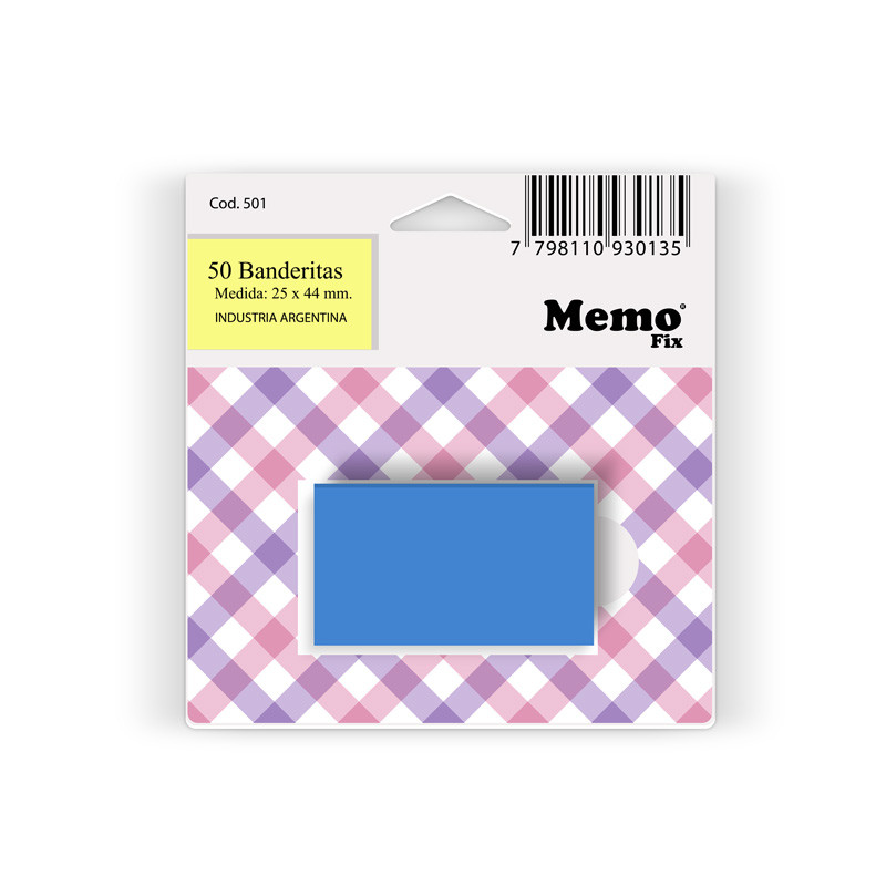 Banderitas MemoFix azules, blister de 50 unidades