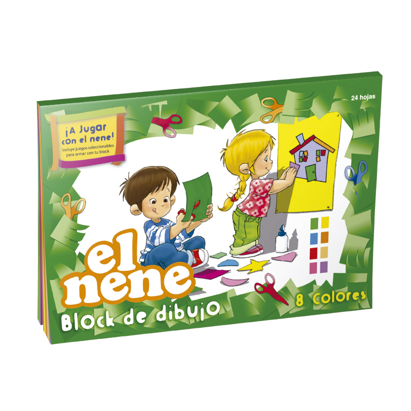Block de dibujo El Nene N°5, 24 hojas color