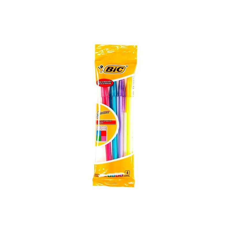 Bolígrafo Bic Láser, blister de 4 unidades