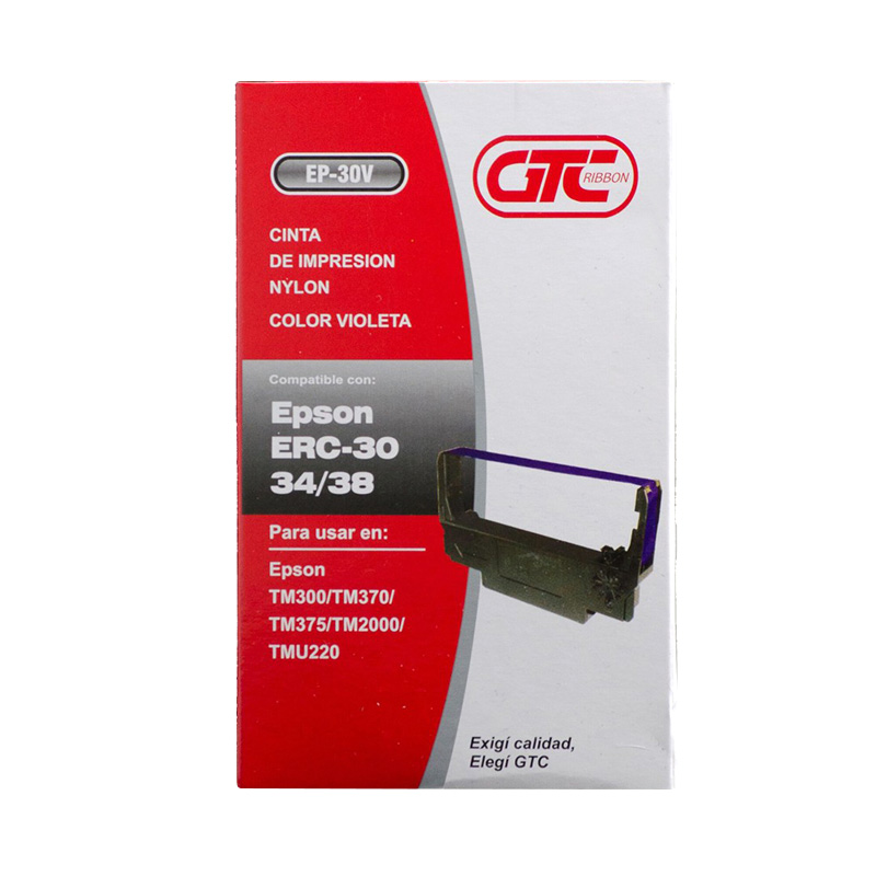 Cinta Alternativa GTC EP-30V compatible con Epson ERC-30|34|38 violeta