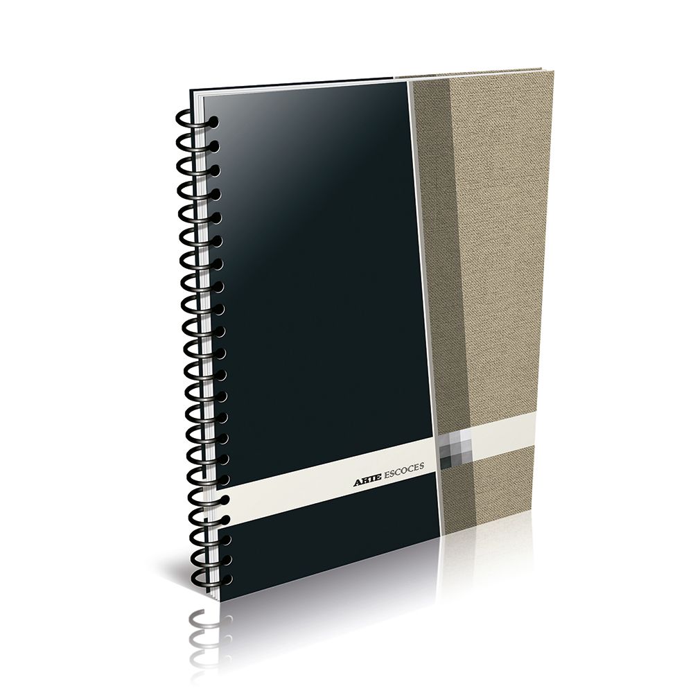Cuaderno espiralado Arte Escocés tapa semirígida, 22 x 29cm. 80 hojas rayadas