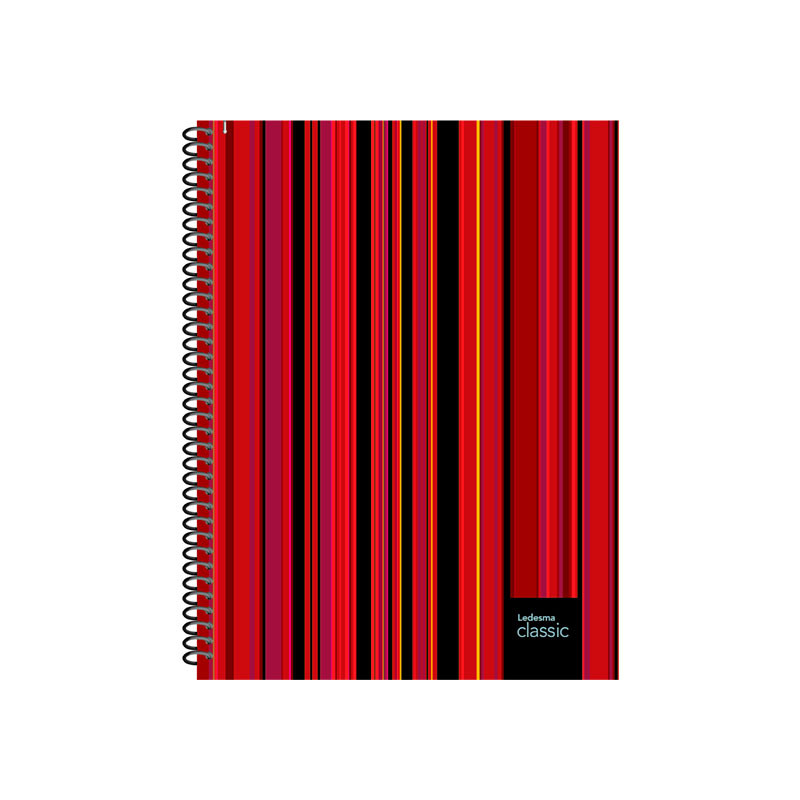 Cuaderno espiralado Classic tapa rígida, 22 x 29cm. 120 hojas rayadas