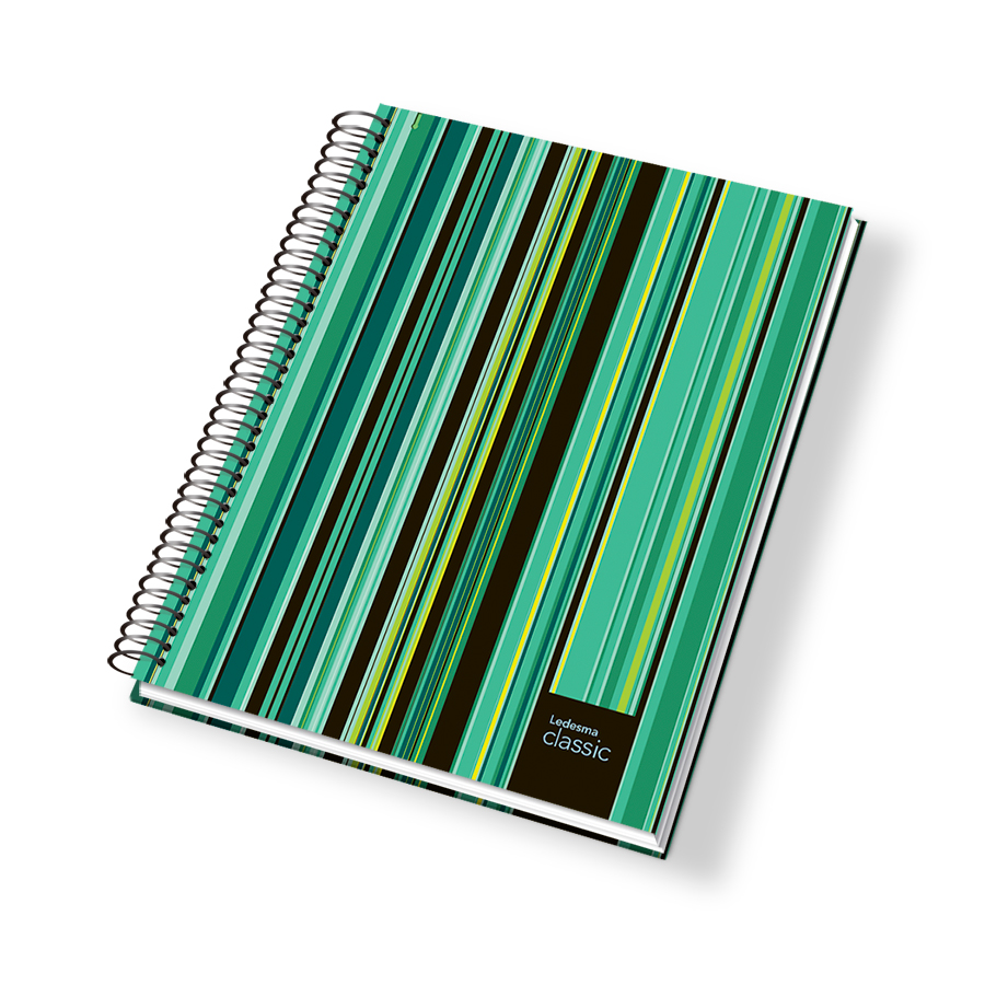 Cuaderno espiralado Classic tapa rígida, 16 x 21cm. 120 hojas cuadriculadas