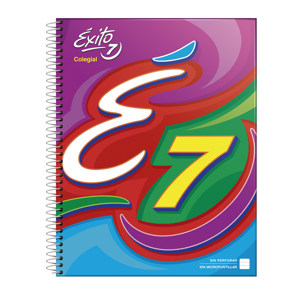Cuaderno espiralado Éxito Colegial tapa de cartón, 21 x 27cm. 100 hojas rayadas