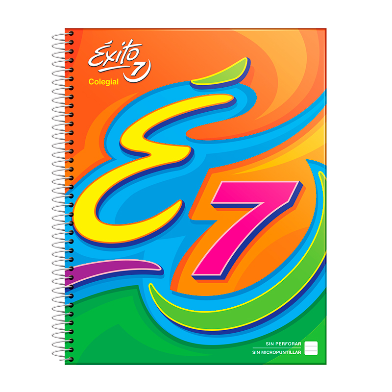 Cuaderno espiralado Éxito Colegial tapa de cartón, 21 x 27cm. 60 hojas rayadas