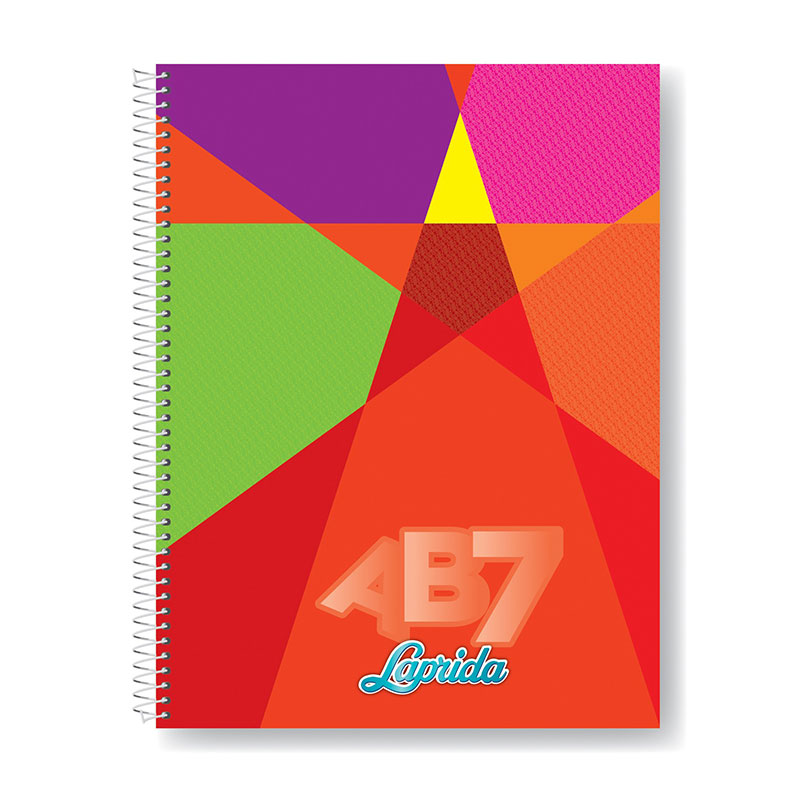 Cuaderno espiralado Laprida AB7 tapa de cartón, 21 x 27cm. 60 hojas cuadriculadas