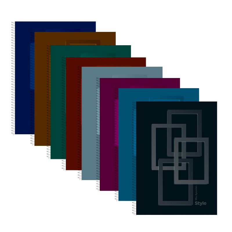 Cuaderno espiralado Mis Apuntes Style tapa rígida, 16 x 21cm. 120 hojas cuadriculadas