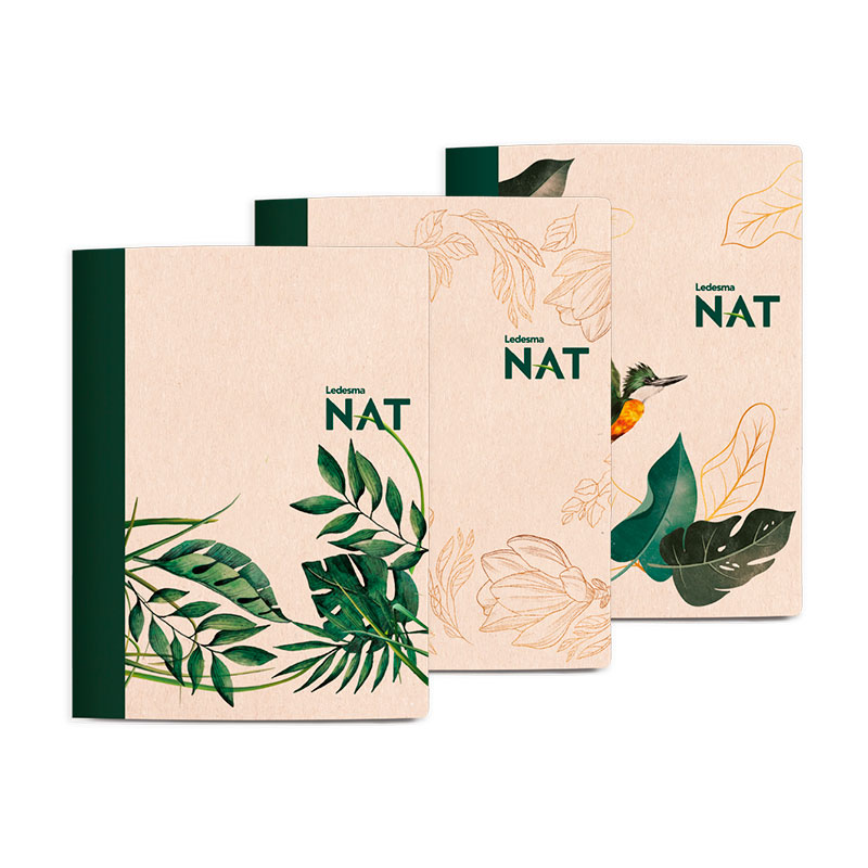 Cuaderno libreta NAT tapa flexible, 16 x 21cm. 42 hojas punteadas
