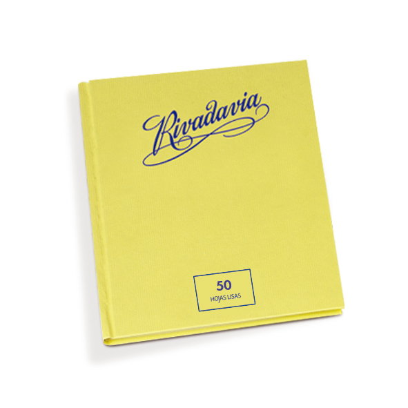 Cuaderno Rivadavia tapa de cartón, 16 x 21cm. 50 hojas lisas