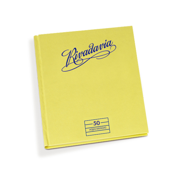 Cuaderno Rivadavia tapa de cartón, 16 x 21cm. 50 hojas rayadas