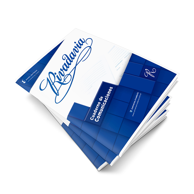 Cuaderno de Comunicaciones Rivadavia tapa flexible, 16 x 21cm.