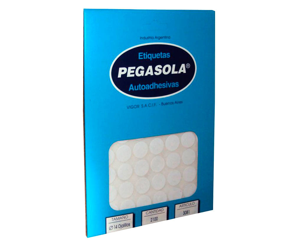 Ojalillos Autoadhesivos, caja de 2100 unidades