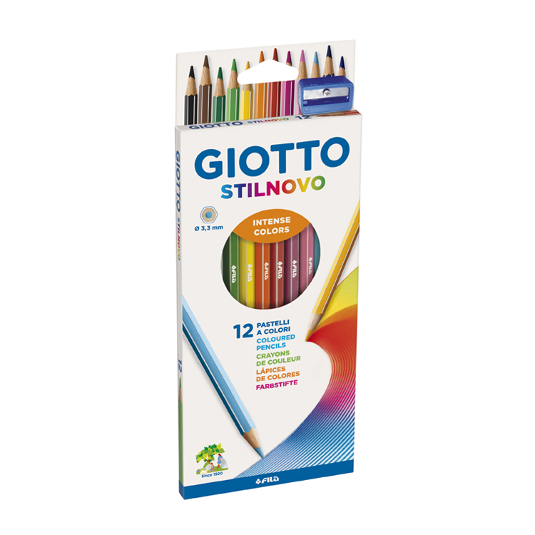Lápices de colores Giotto Stilnovo largas hexagonales, de 12 colores
