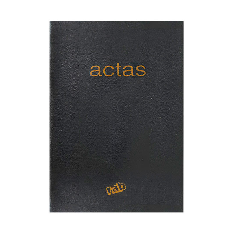 Libro de Actas Clochet Rab 2 manos, tapa dura, 17 x 27cm. 200 páginas