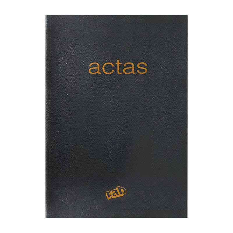 Libro de Actas Corona Rab 2 manos, tapa dura, 22 x 32cm. 200 páginas