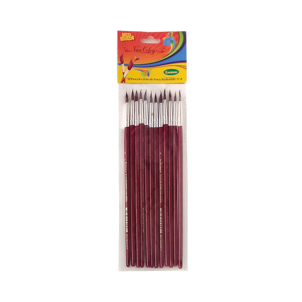Pincel redondo Van Orley N°  4, pack de 12 unidades