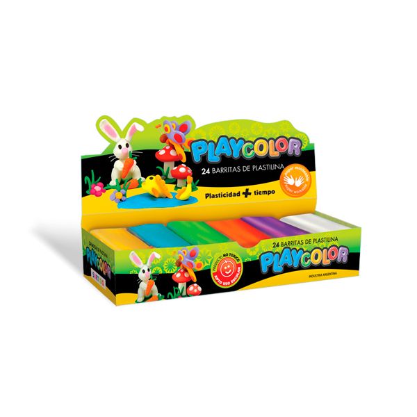 Plastilina Playcolor violeta, caja de 24 barras