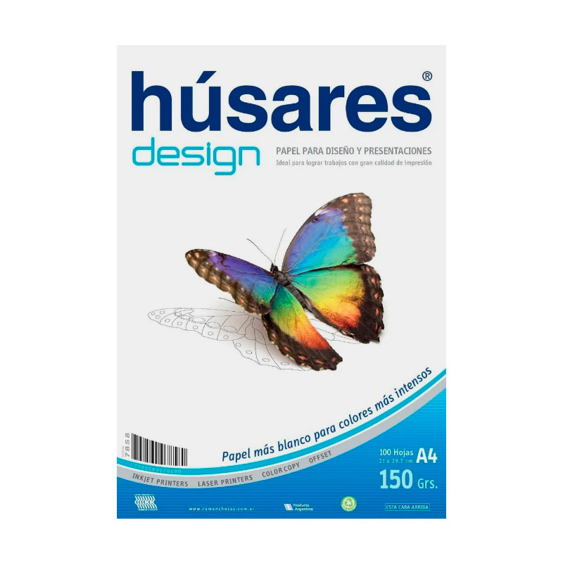 Resma Húsares Design A4 150g. 100 Hs 7858 