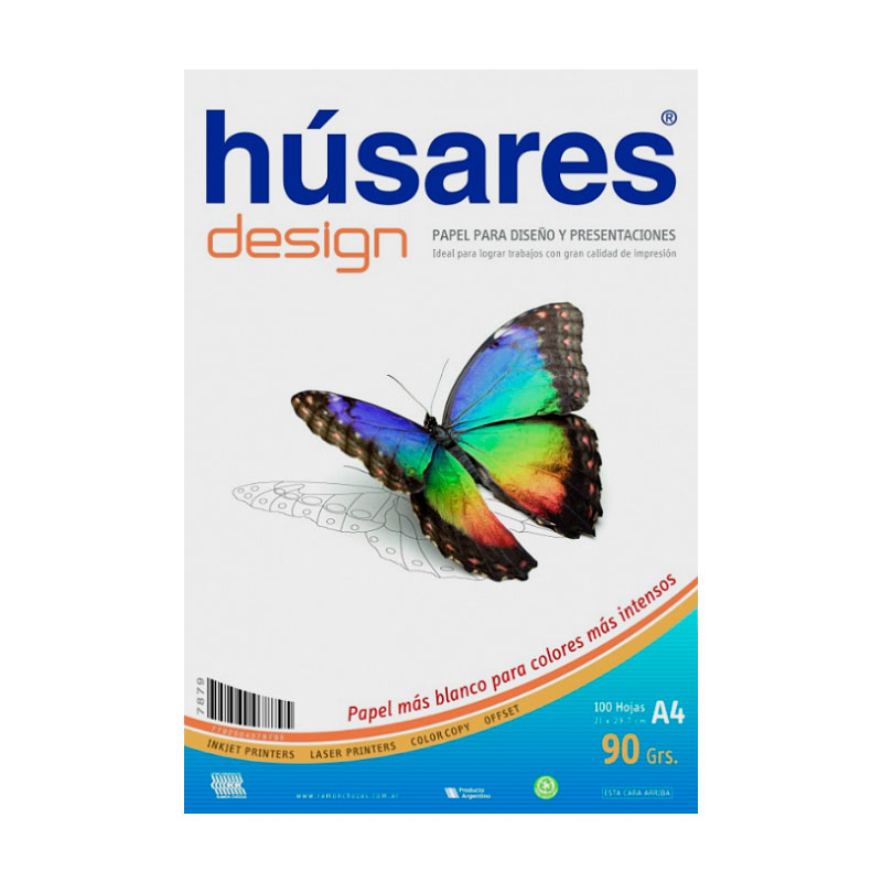 Resma Húsares Design A4 90g. 100 Hs 7879