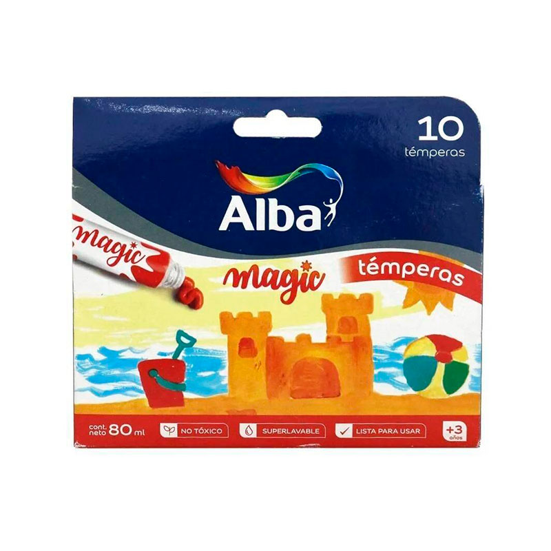Témpera Alba Magic, 8cc. caja de 10 colores