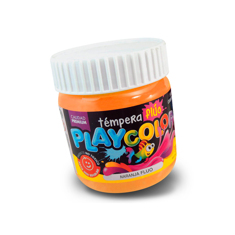 Témpera Playcolor,  250cc. Fluo Naranja