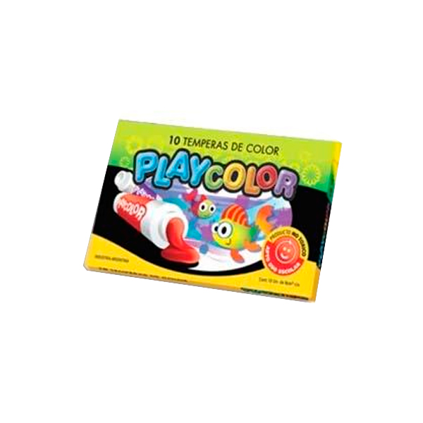 Témpera Playcolor amarillo medio, caja de 10 unidades