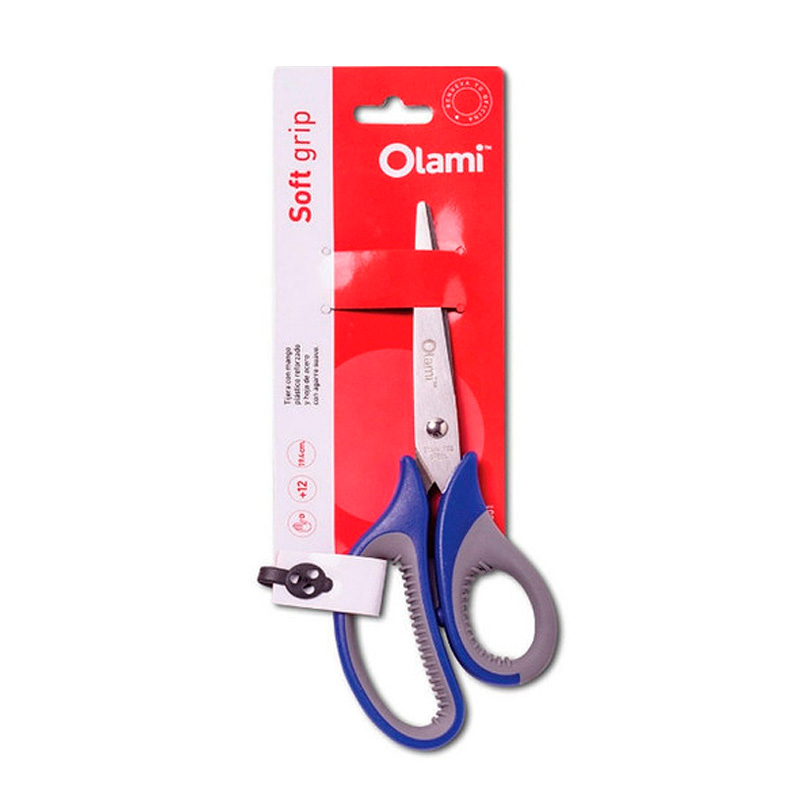 Tijera 19.4cm., Olami Soft Grip, Blister x 1