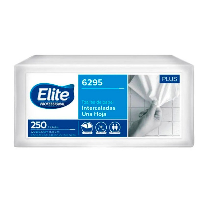Toallas para manos Elite blancas, 12 packs de 250 hojas