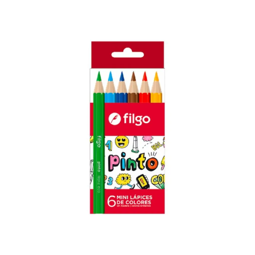 Lápices de colores Filgo cortos, de 6 colores