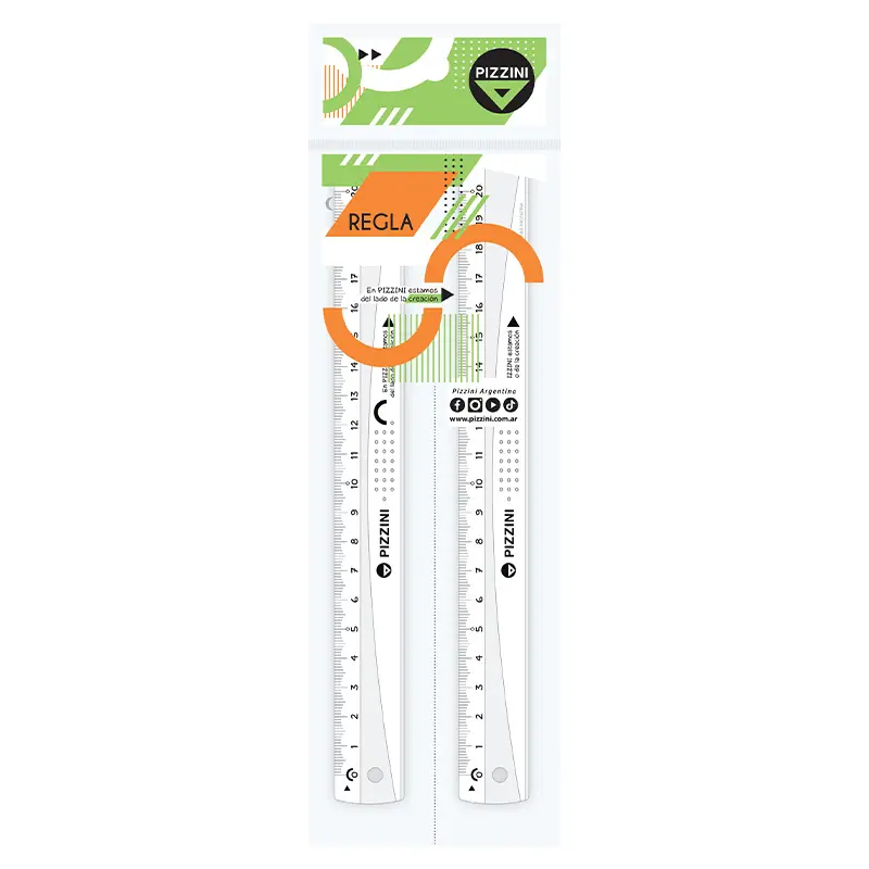 REGLA PIZZINI 1712  20 CM. X10 ACRILICO