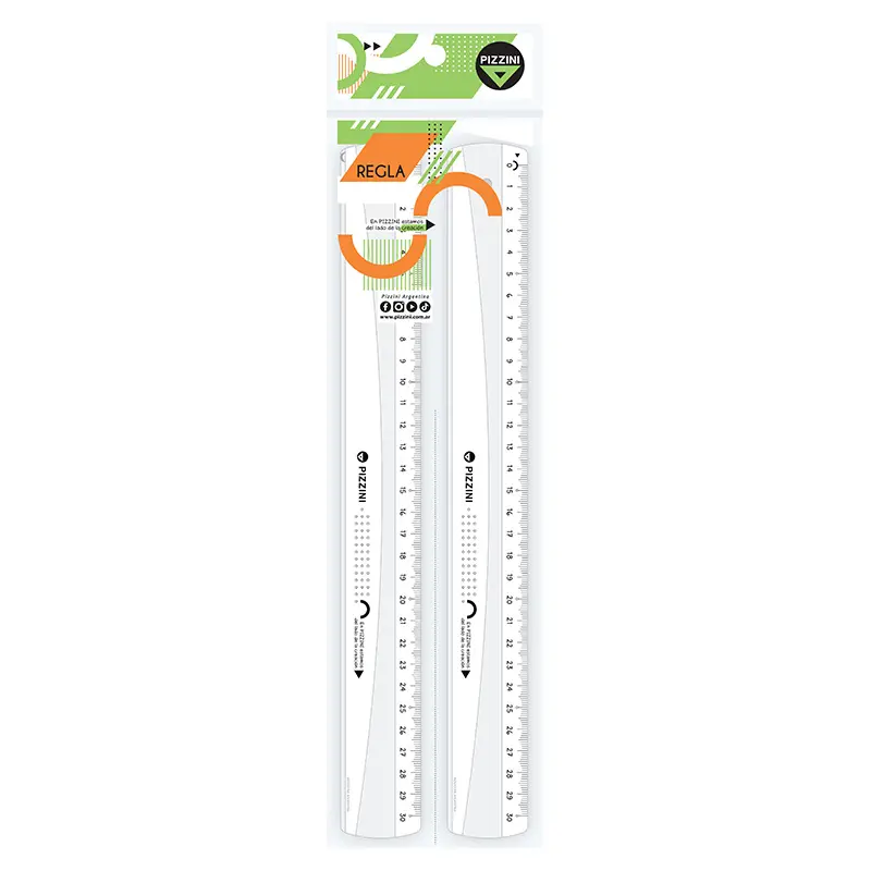 Regla acrílica Pizzini 1712, 30cm. pack de 10 unidades
