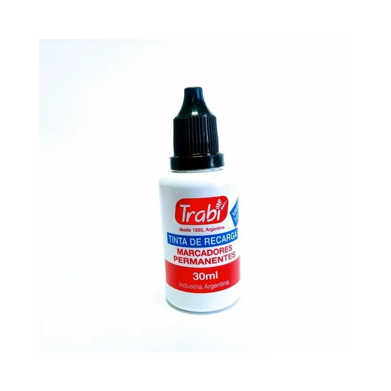 Tinta para Marcador al solvente negro Trabi, 30cc.