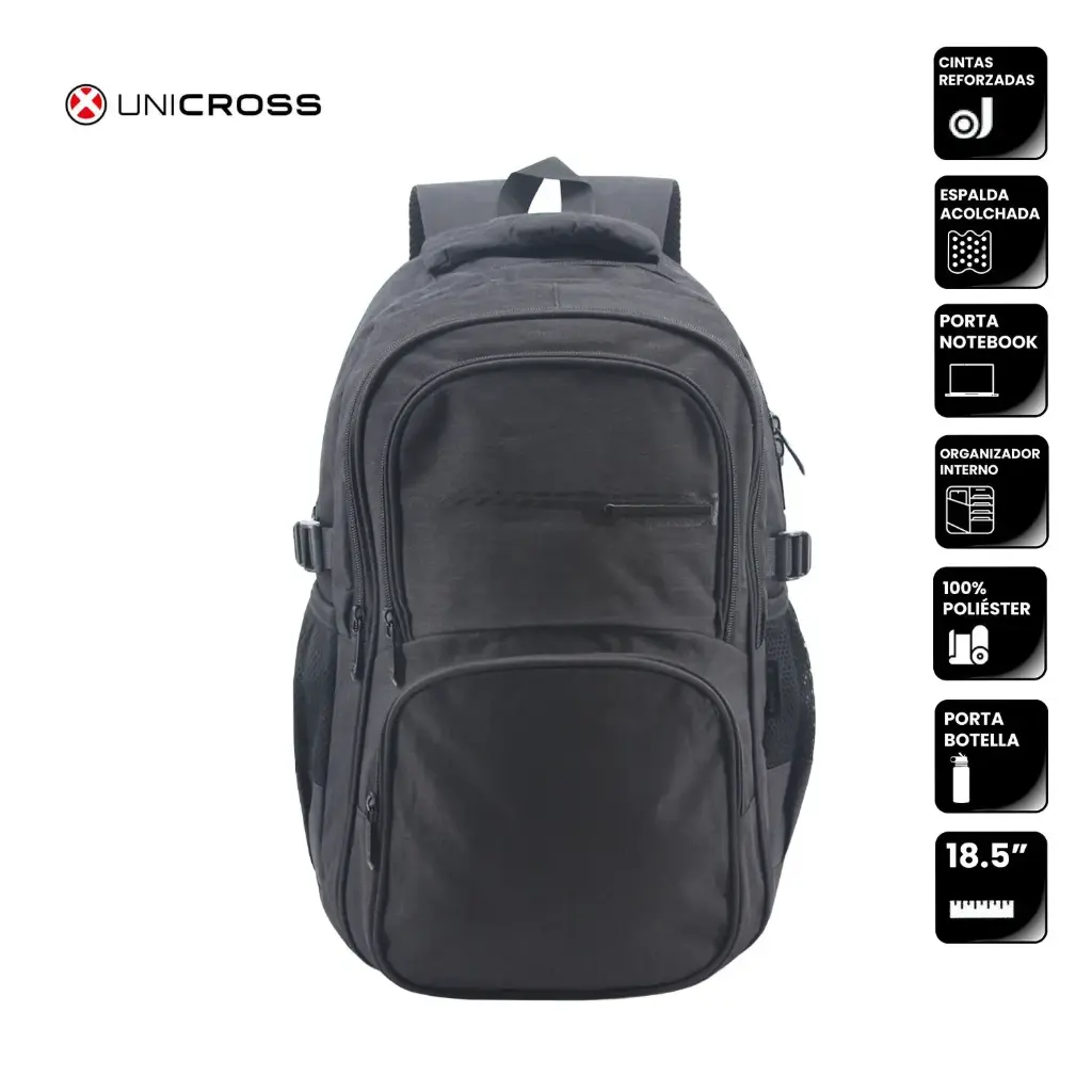 Mochila porta notebook LSyD Unicross 62.3602.1, 18.5" Negra