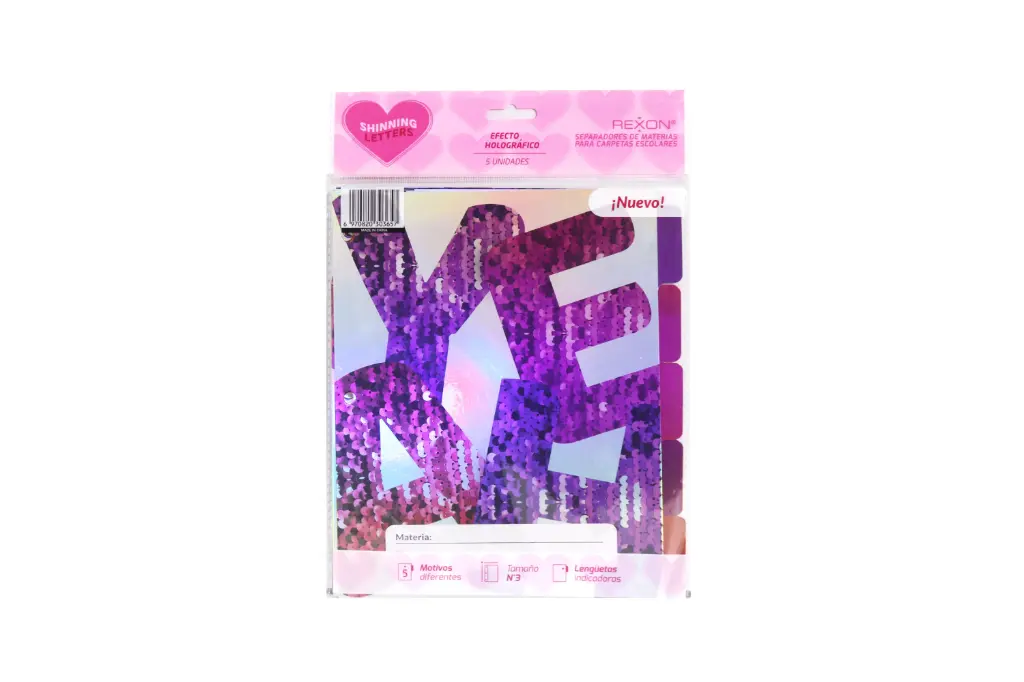 Separador 5 posiciones Rexon Shinning Letters N°3