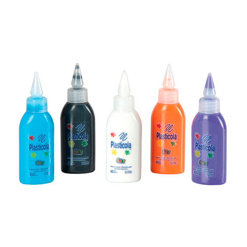 [PLASTNEGRX12] Adhesivo color Plasticola negro, 40g. pack de 12 unidades