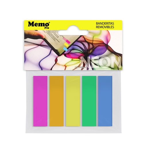 [MEMOFBANSURT] Banderitas MemoFix 5 colores surtidos, pack de 125 unidades