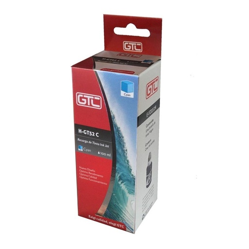 [BOTGT52CYPHP] Botella de tinta Alternativa para impresoras HP GTC H GT52 Cyan