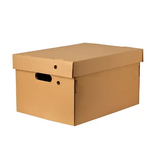 [CAJAMULTI] Caja Multiuso Kraft semi armada con tapa 42 x 32 x 25cm.