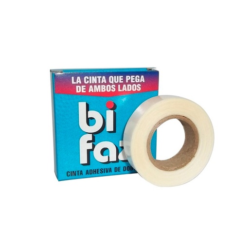 [CINTBIFA1210] Cinta adhesiva doble faz Bifaz transparente, 12mm. x 10mts.