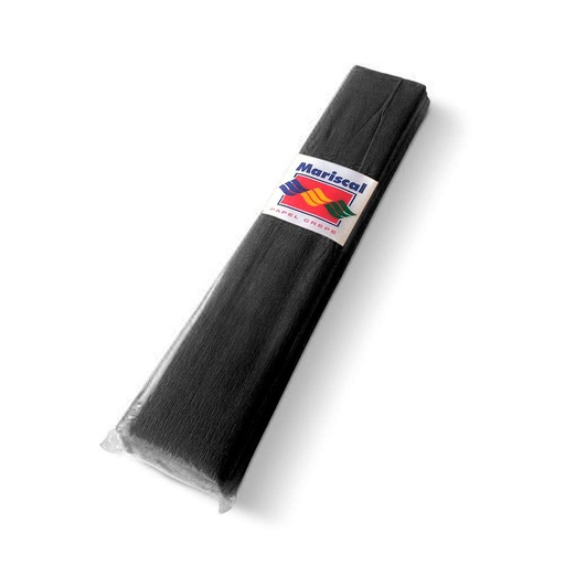 [CREPENEGRX10] Papel Crepe Mariscal negro, pack de 10 unidades