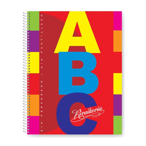 [ABC212760CU] Cuaderno espiralado Rivadavia ABC tapa de cartón, 21 x 27cm. 60 hojas cuadriculadas